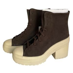 Converse Chuck Taylor Platform Heel Boots Nubuck Brown “Fresh Brew”  W 8.5 NIB